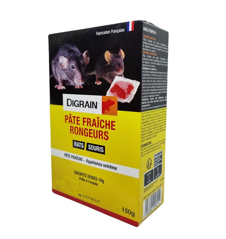 Pâte contre rats, souris 15 sachets de 10 grammes de pâte, prêt à l'emploi.  Protect Expert Raticide Souricide (Difénacoum) - ISI-Jardin