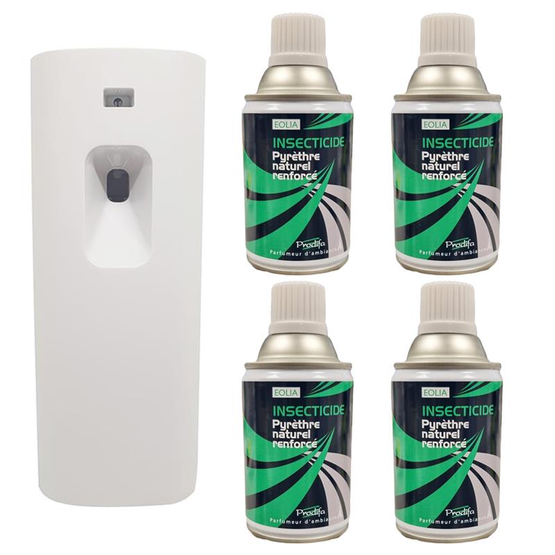 Kit diffuseur d'insecticide INSECTAN contre mouches, moustiques et  moucherons + Aérosol de 250 ml