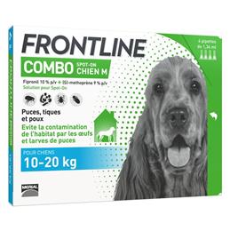 Frontline combo chien 10 à 20 kg : 4 pipettes