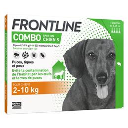 Frontline combo chien 2 à 10 kg : 4 pipettes