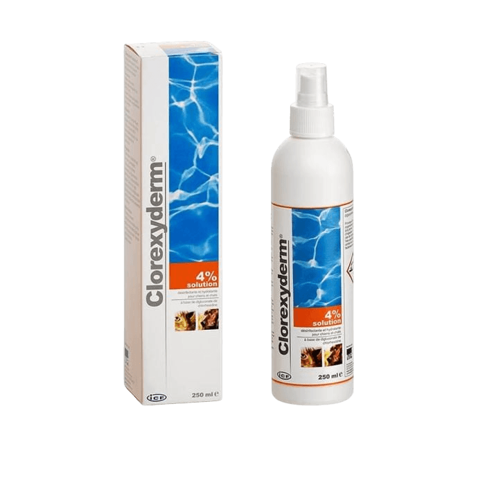 Clorexyderm Solution 4% – antiseptique chlorhexidine chien et chat