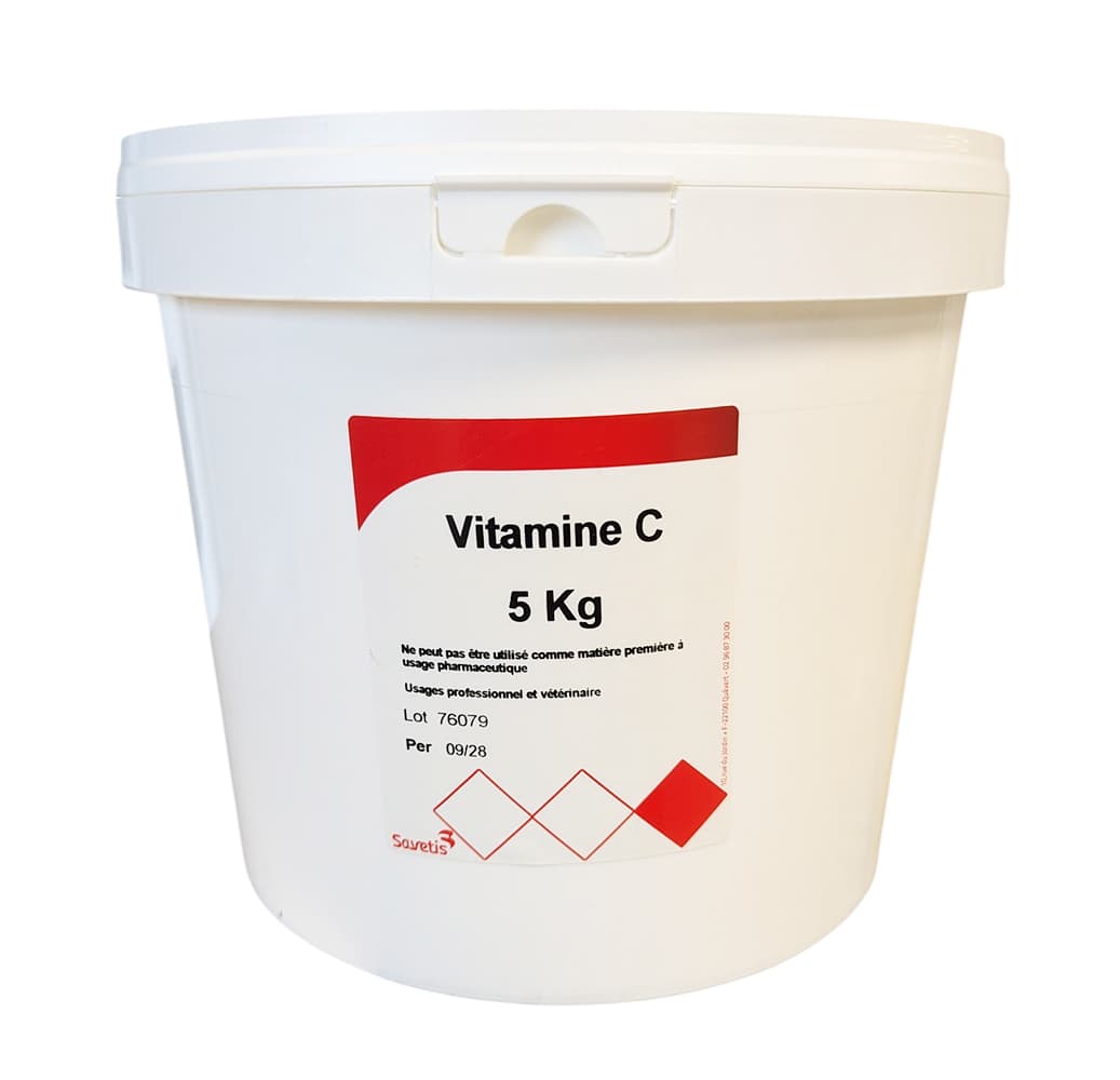 Vitamine C 5 kg Savetis – Complément nutritionnel antioxydant et immunité pour animaux d’élevage.