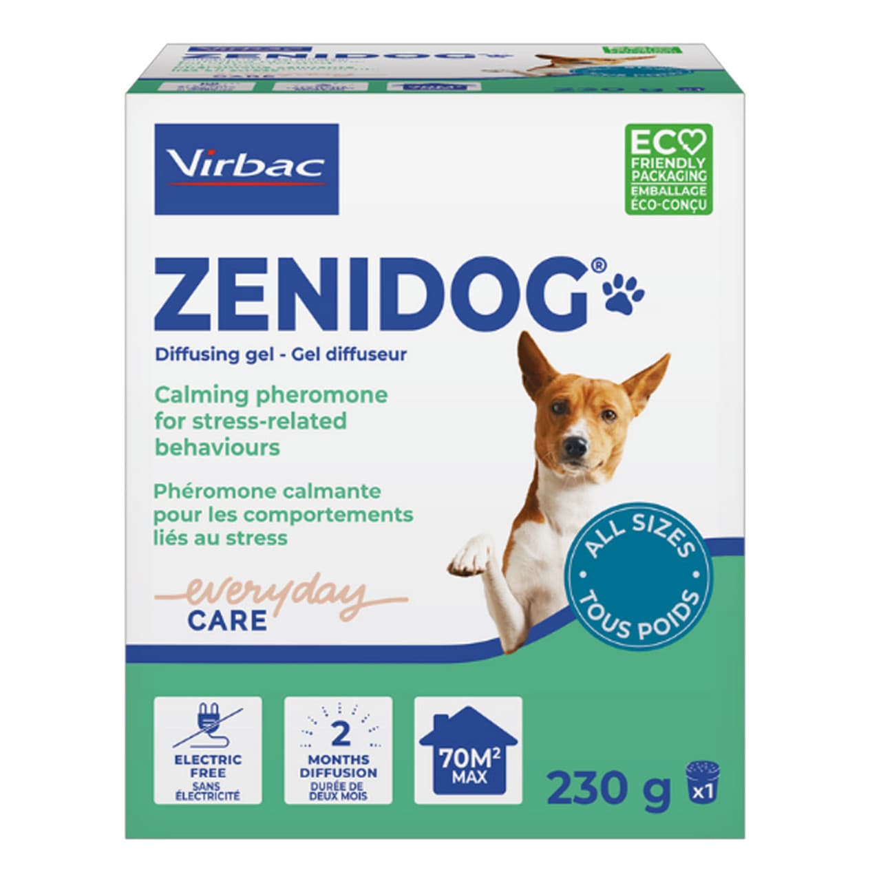 Pot Zenidog Gel Diffuseur 230g Virbac phéromones apaisantes chien sans prise électrique