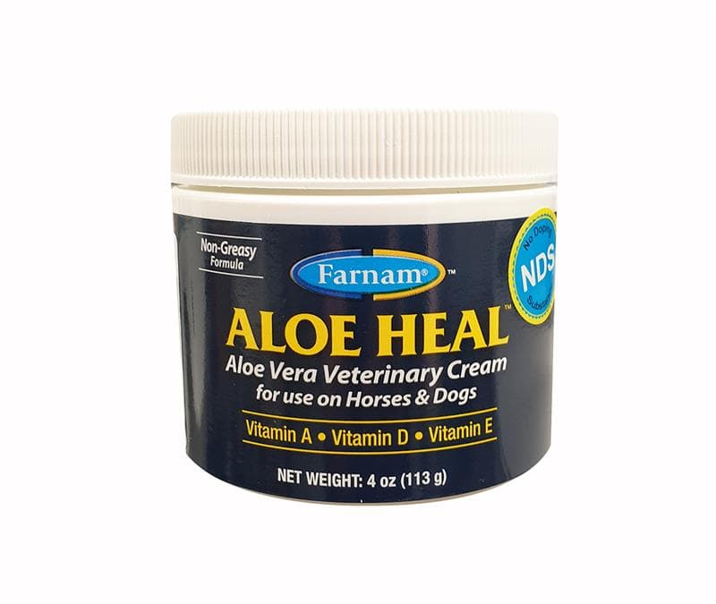 Pot de 113 g de crème vétérinaire non grasse ALOE HEAL de Farnam à l'Aloe Vera et Vitamines A, D, E pour chiens et chevaux, certifié non dopant (NDS).
