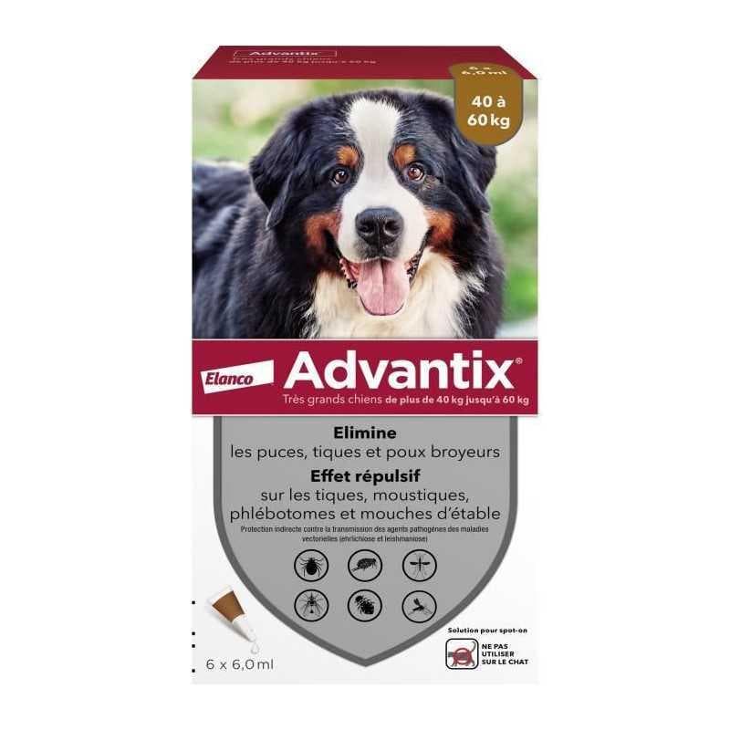 ADVANTIX chien 40-60kg : 6 pipettes