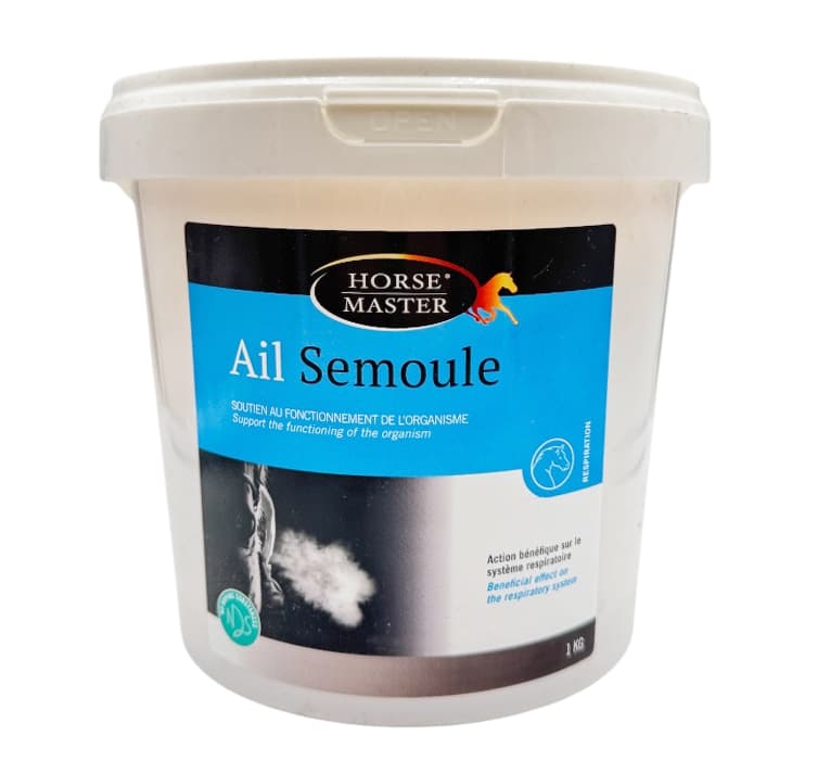 Seau Ail Semoule 1kg Horse Master complément cheval respiration mouches.