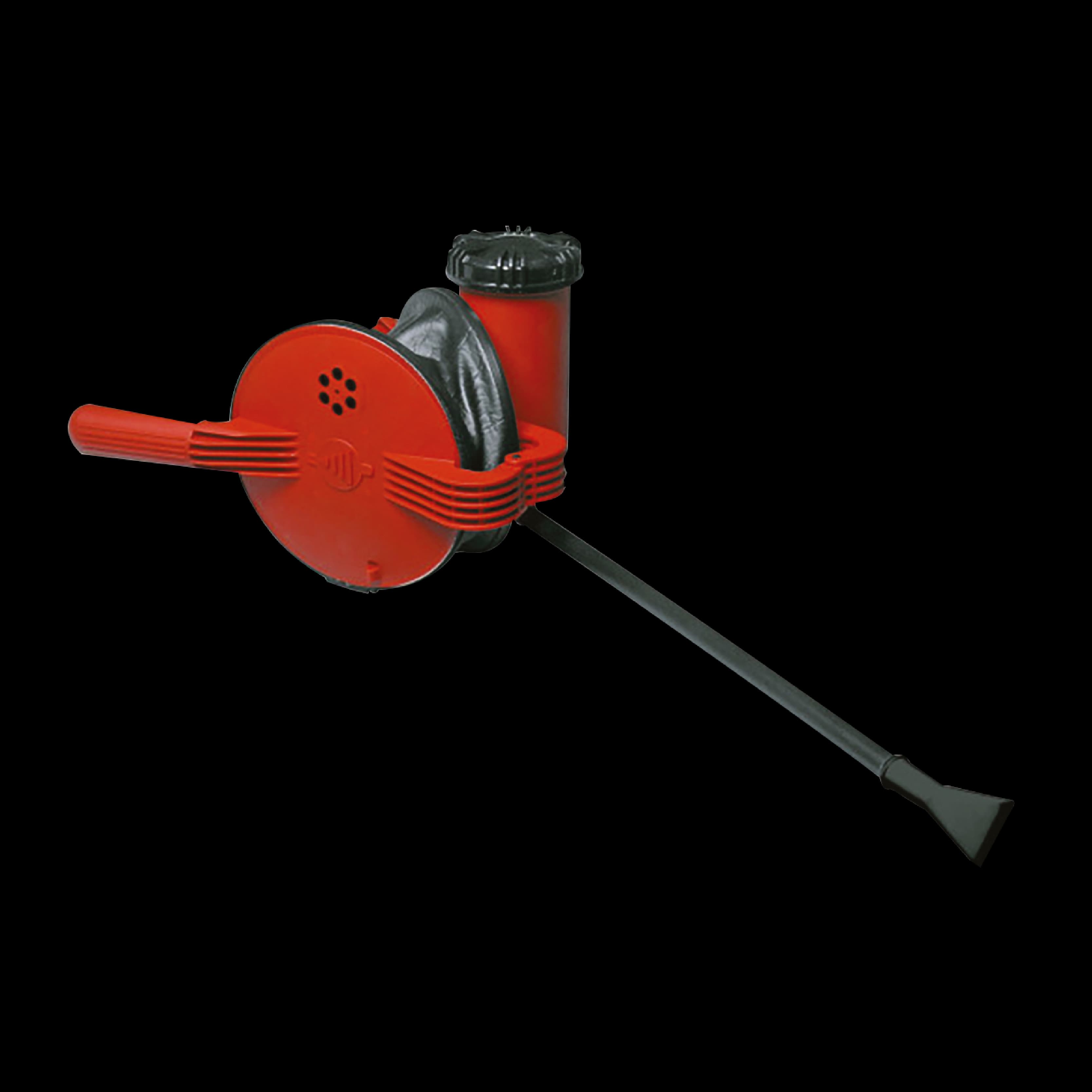 Poudreuse manuelle PULMIC rouge et noire avec long tube PVC et réservoir large de 1,5 kg pour le traitement des recoins difficiles d'accès.