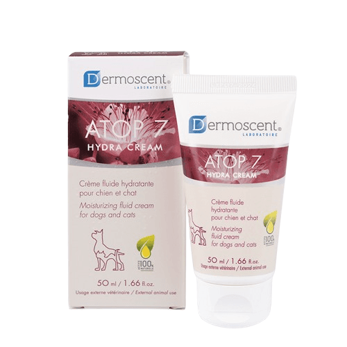 Tube Dermoscent ATOP 7 Hydra Cream 50ml crème hydratante chien chat peau sèche.