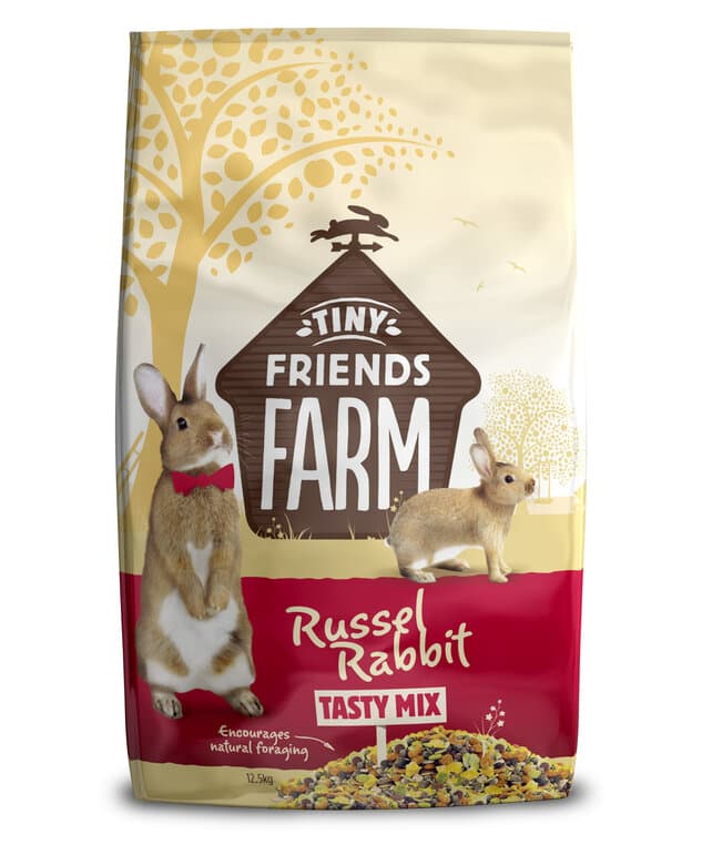 Grand sac 12.5kg d'aliment complet pour lapin Tiny Friends Farm Russel Rabbit Tasty Mix.