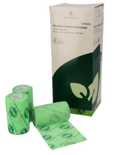 Bande cohésive large 10cm VetNordic Stop Bite pour cheval et grand chien.