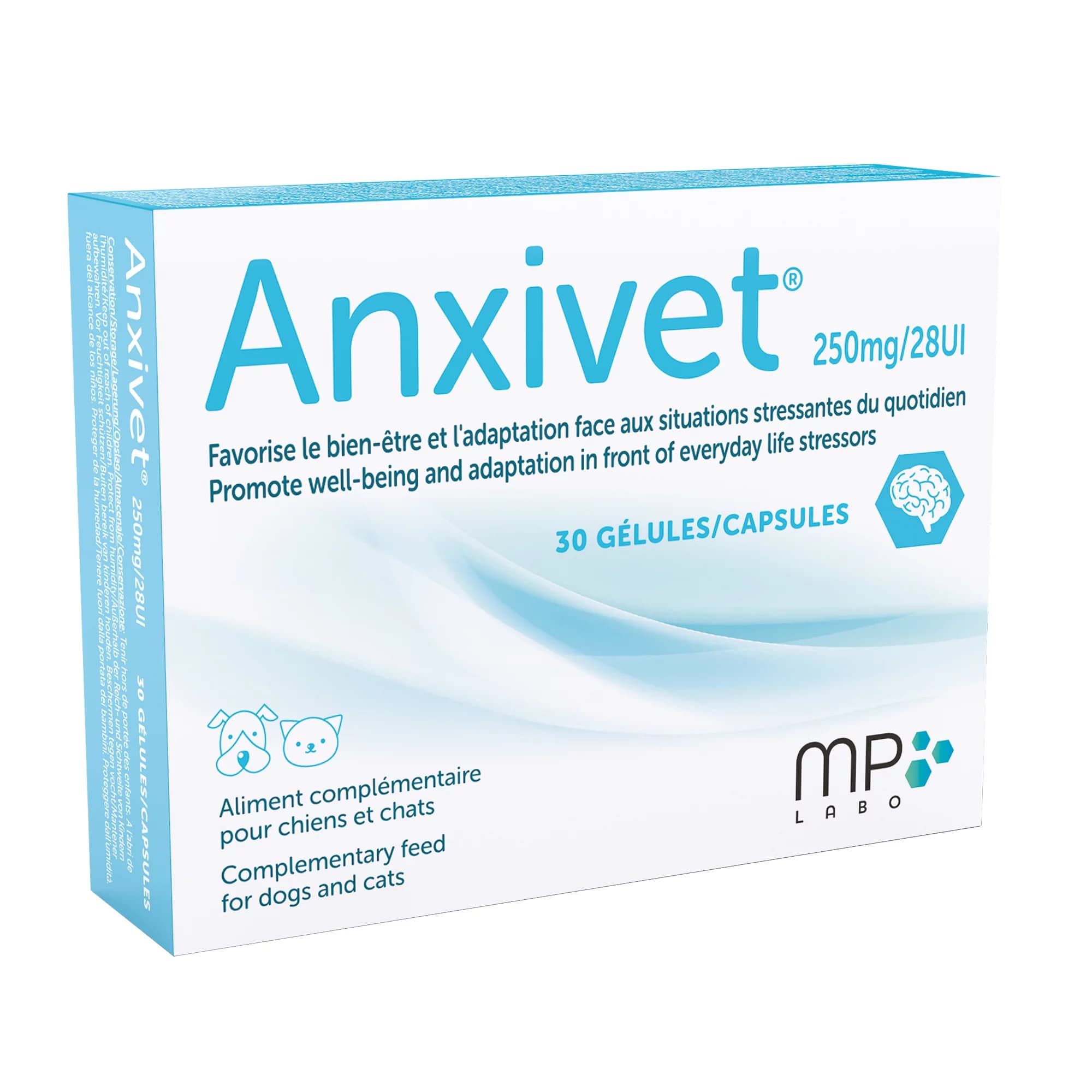 Boîte Anxivet 30 gélules – complément anti-stress pour chien et chat