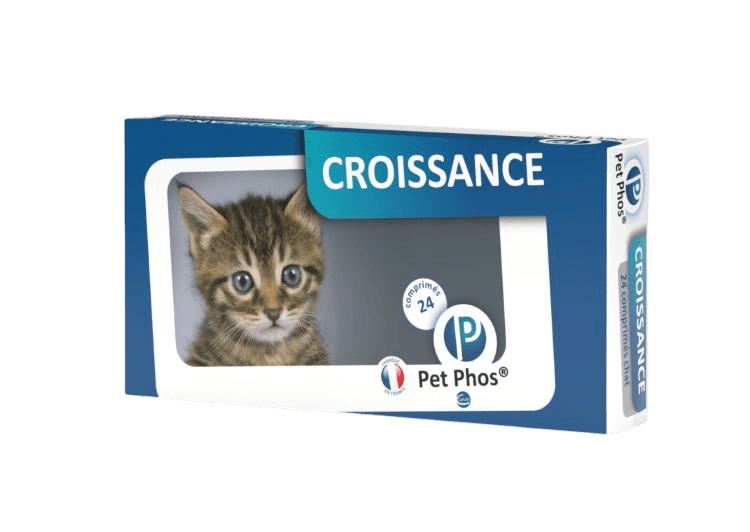 Boîte Pet Phos Croissance Chat Félin Ceva 24 comprimés vitamines taurine chaton