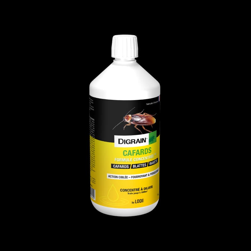 Flacon de 1L d'insecticide liquide concentre anti cafards et blattes Digrain Formule Concentree NG by LODI