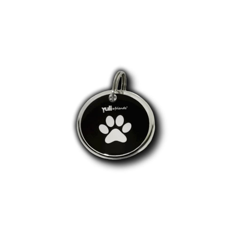 Médaille connectée Yuli noire QR Code et NFC identification chien chat sans abonnement
