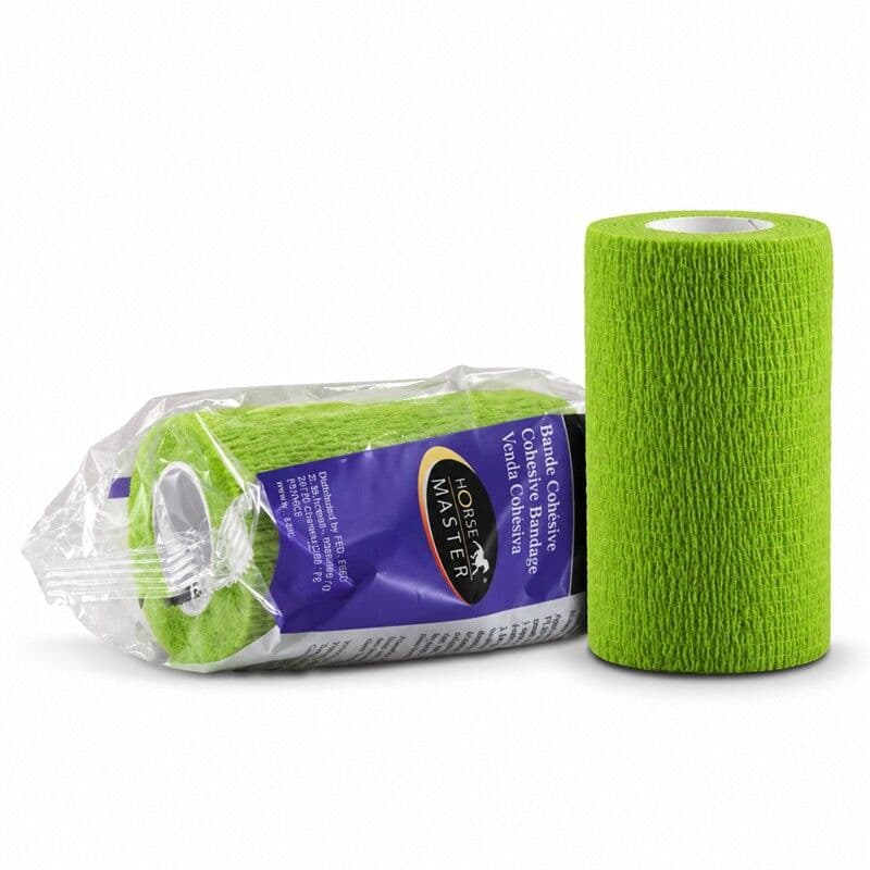 Lot de 18 bandes cohésives Flex'On vert citron 10 cm x 4,5 m pour pansements et contention du cheval