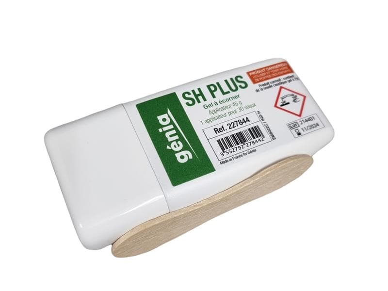 Applicateur de gel à écorner SH PLUS GENIA 45g pour jeunes bovins.
