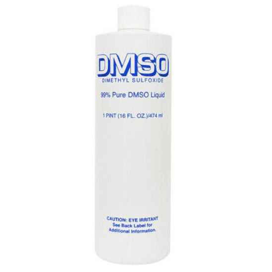 Bouteille de 473 ml de DMSO (Diméthylsulfoxyde) liquide pur à 99%.