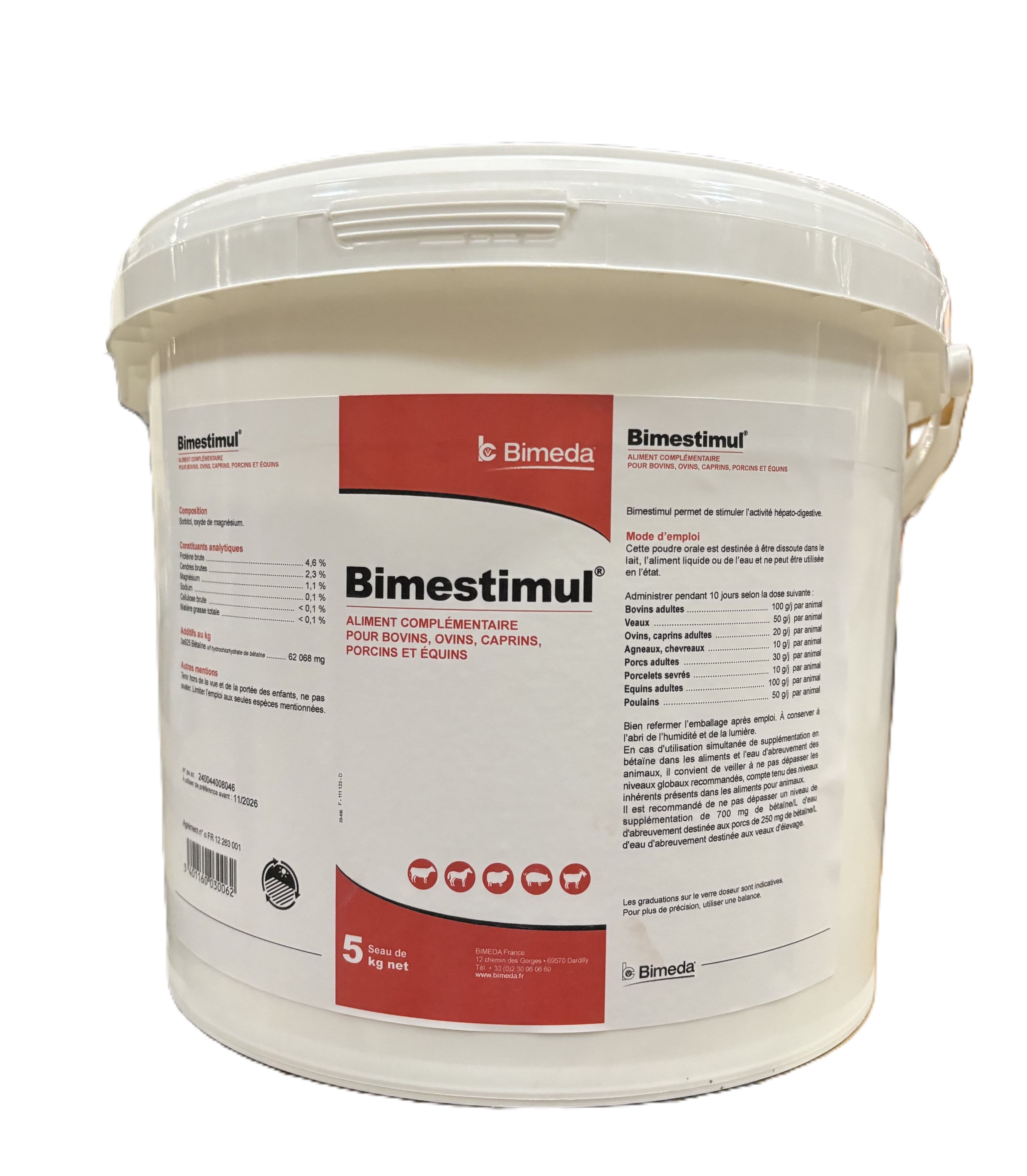 Bimestimul 5 kg – Aliment complémentaire hépatique et digestif pour animaux d’élevage