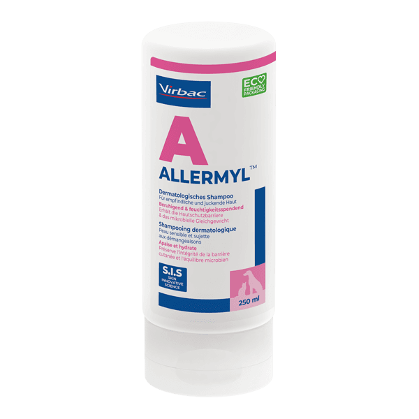 Allermyl Shampooing Dermatologique Virbac 250 ml pour chien et chat à peau sensible allergique et démangeaisons Mots-clés :