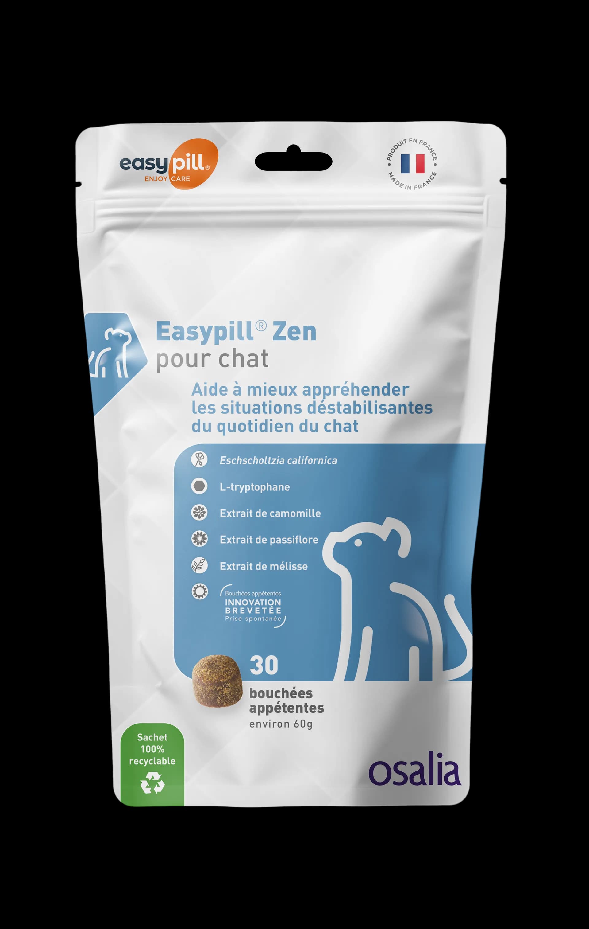 Sachet Easypill Zen Chat Osalia 30 bouchées anti-stress plantes