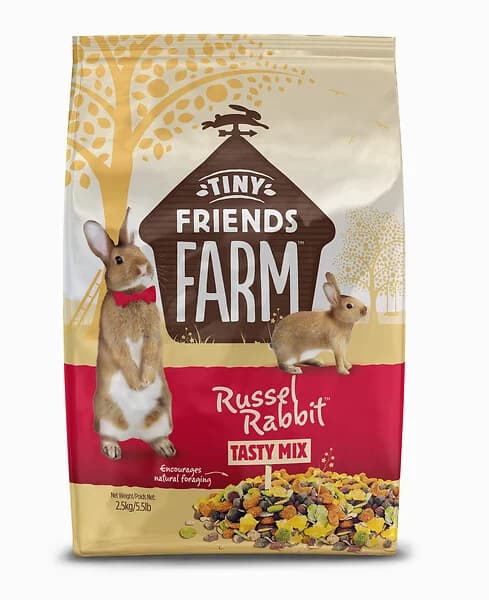 Sac 2.5kg d'aliment complet pour lapin Tiny Friends Farm Russel Rabbit Tasty Mix.