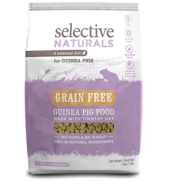 Sachet de 1,5 kg d'extrudés sans céréales Supreme Selective Naturals Cochon d'Inde Grain Free.