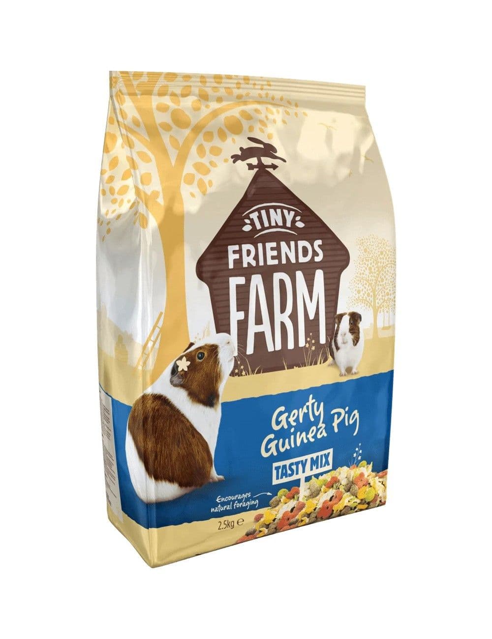 Grand sac de 2,5kg d'aliment complet pour cochon d'Inde Tiny Friends Farm Gerty Guinea Pig Tasty Mix