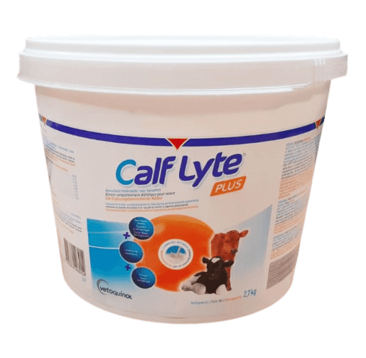 Seau Calf Lyte Plus Vetoquinol 2,7kg - Poudre électrolytes pour veau avec diarrhée.