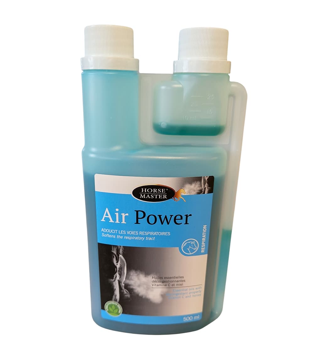 Flacon doseur Air Power 500ml Horse Master sirop respiratoire cheval menthol.