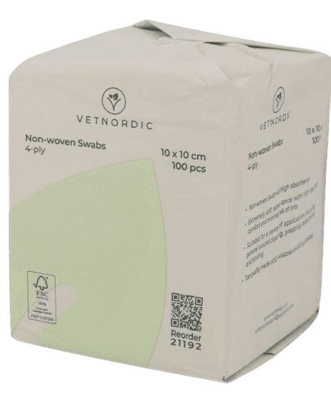 Compresse non tissée 10x10 cm 4 plis viscose polyester paquet de 100 haute absorption.
