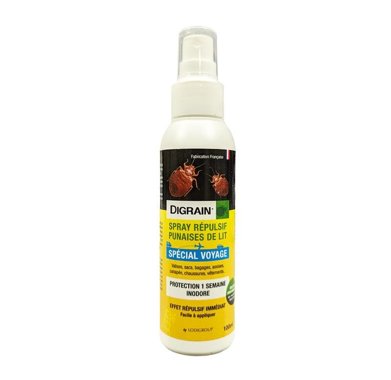 Spray Répulsif Digrain Punaises de lit spécial voyage 100ml inodore protection 1 semaine