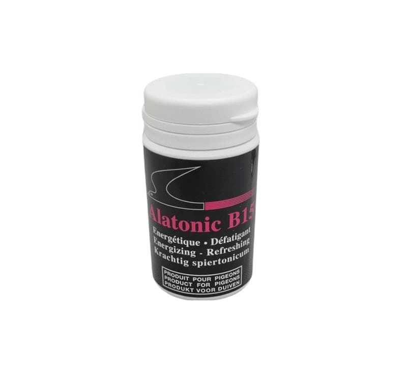 Boîte de 50 comprimés Alatonic B15 Laboratoires Moureau, énergétique et défatigant pour pigeons.
