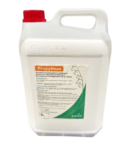 Propylmax 5 L solution liquide précurseur de glucose pour vaches, brebis et chèvres – prévention de la cétose et soutien lactation