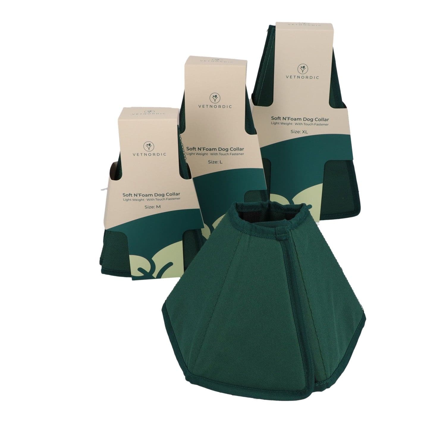 Collerette souple de protection vert fonce pour chien VetNordic Soft NFoam Taille L