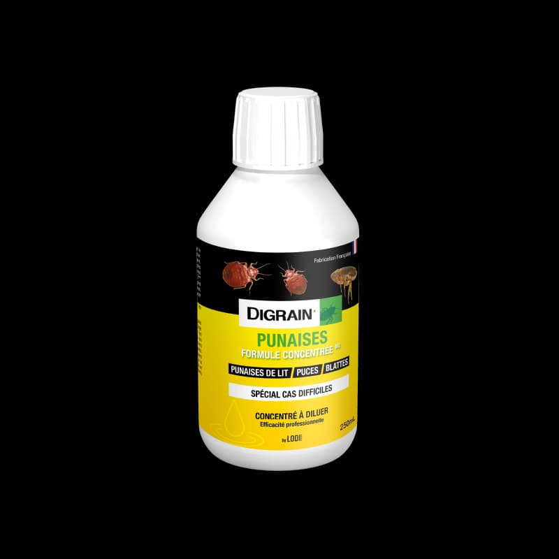 Flacon Digrain Punaises Formule Concentrée 250ml Cyperméthrine pour traitement 100m².
