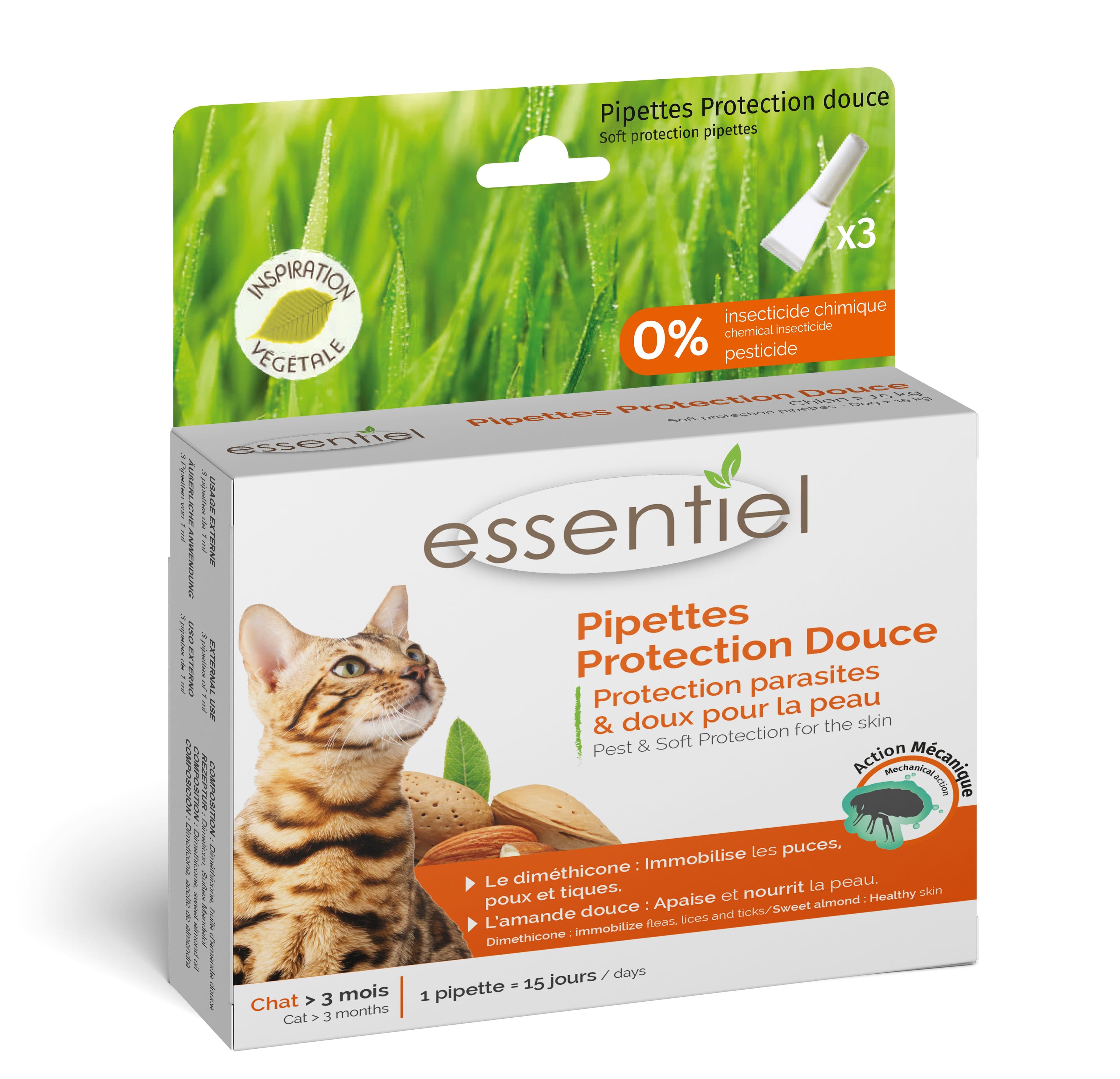 Pipettes Protection Douce Chat < 5 kg (3 x 1 ml)