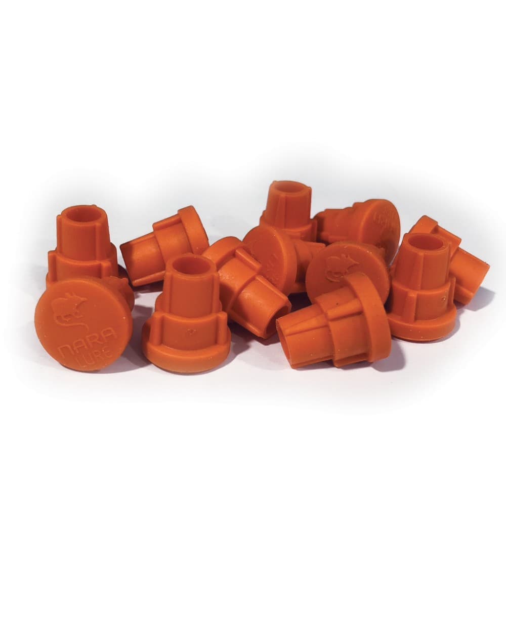 Capsules attractives orange NARA LURE arôme poisson pour pièges mécaniques à rongeurs.