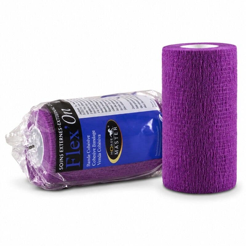 Bande cohésive Flex'On violette de 10 cm x 4,5 m (x18)