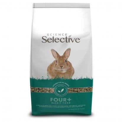Sachet grand format de 3 kg d'extrudés Supreme Science Selective Lapin 4+ ans avec visuel de lapin fauve.