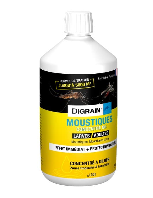 Flacon de iquide insecticide concentré à diluer formulé pour lutter contre les différentes espèces de moustiques (adultes et /ou larves)