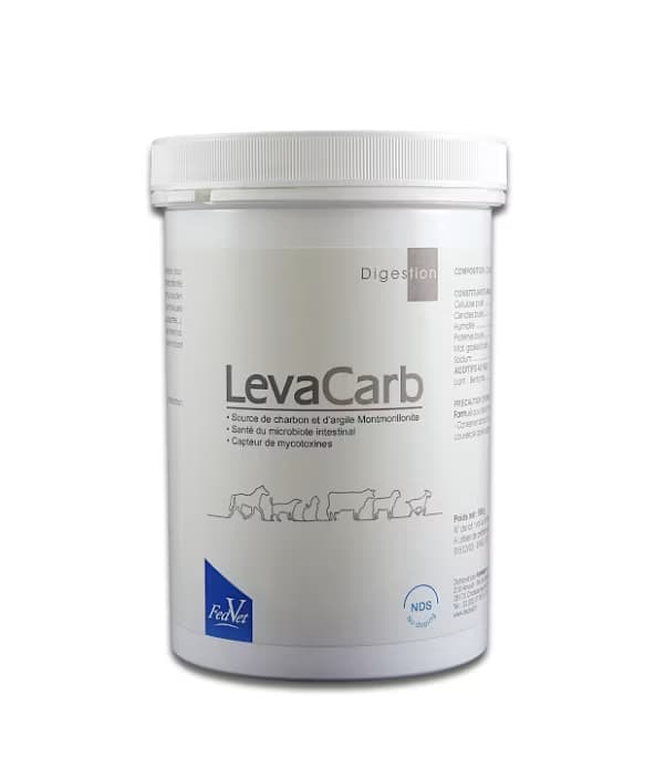 Levacarb poudre FedVet 500 g complément alimentaire digestif au charbon pour chevaux et poulains