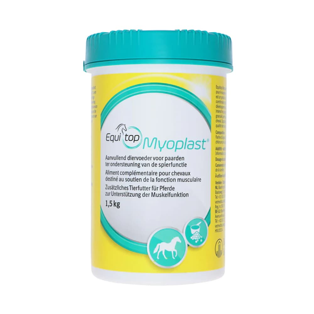Equitop Myoplast 1,5 kg complément en acides aminés essentiels pour le développement et le maintien musculaire du cheval
