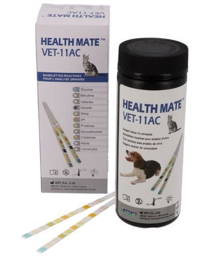 Bandelettes urinaires vétérinaires Health Mate VET-11AC analyse urine chien chat microalbumine créatinine diabète