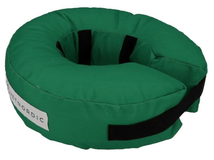 Collier de protection gonflable vert taille L pour chien en polyester recyclé.