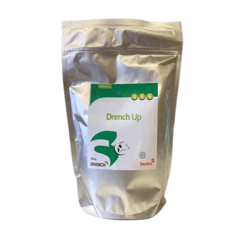 Drench Up Saveti 850 g – complément nutritionnel post-partum pour vaches laitières, apport en calcium, phosphore, magnésium et potassium