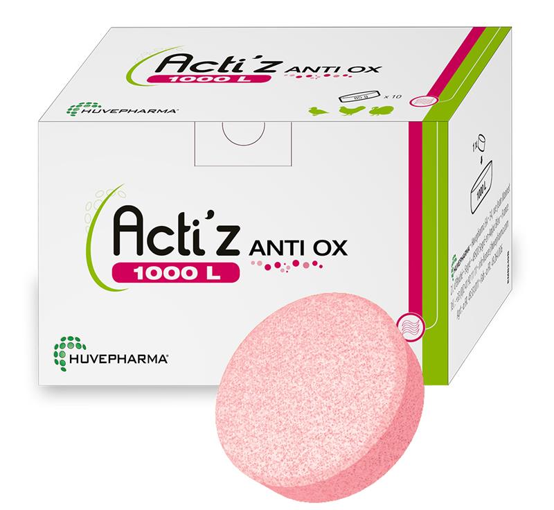 Acti’Z Anti Ox 1000 L Huvépharma – complément antioxydant pour animaux à base de sélénium et extraits végétaux, préparation à la reproduction.