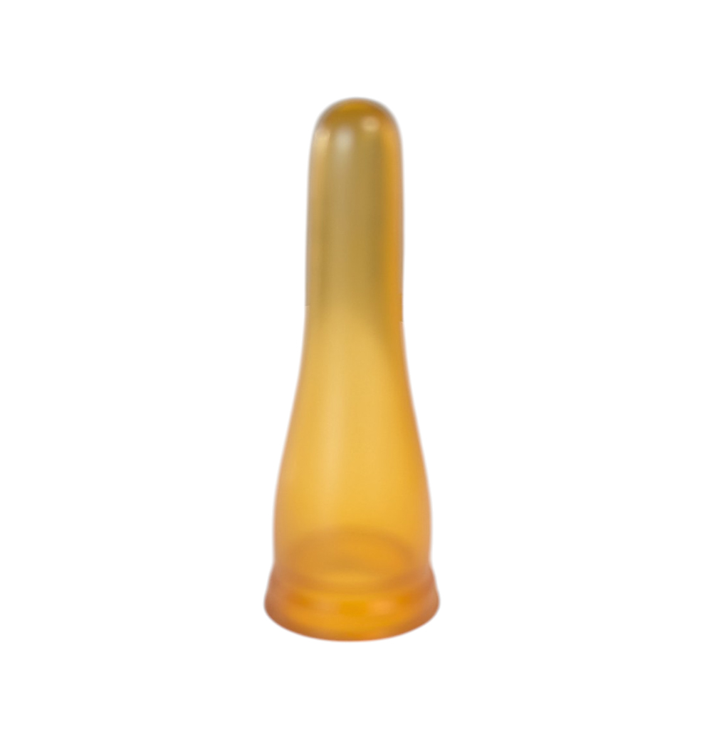 Tétine individuelle pour agneau en caoutchouc brun souple, conçue pour l'allaitement à la bouteille.