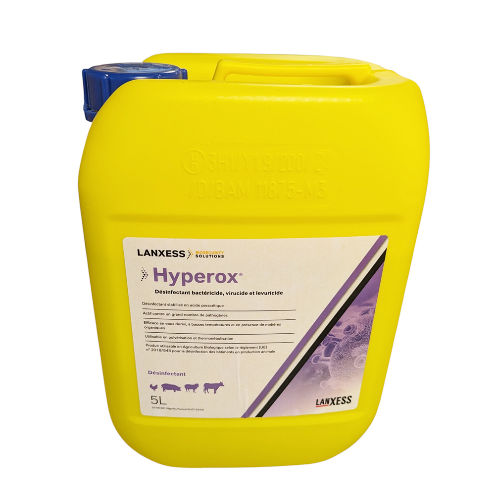 Bidon Hyperox 5L désinfectant acide péracétique homologué 9700271 virucide bactéricide