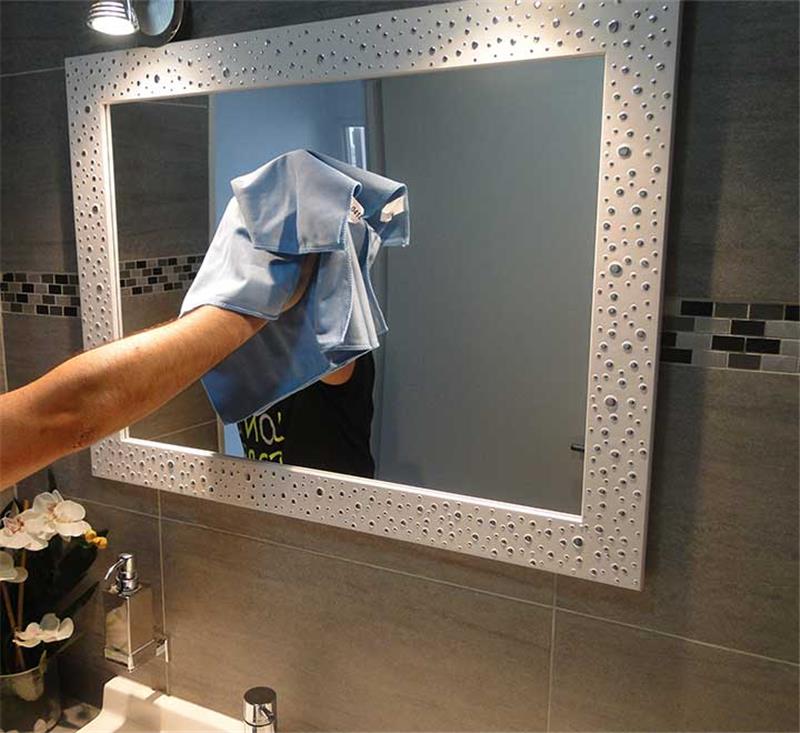 Lot de 5 microfibres vitres double face striée lisse 40x40cm nettoyage sans trace.