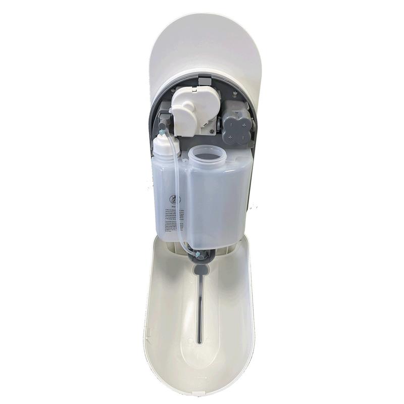 Station de désinfection mobile avec distributeur automatique 1100 ml sur pied et récupérateur.